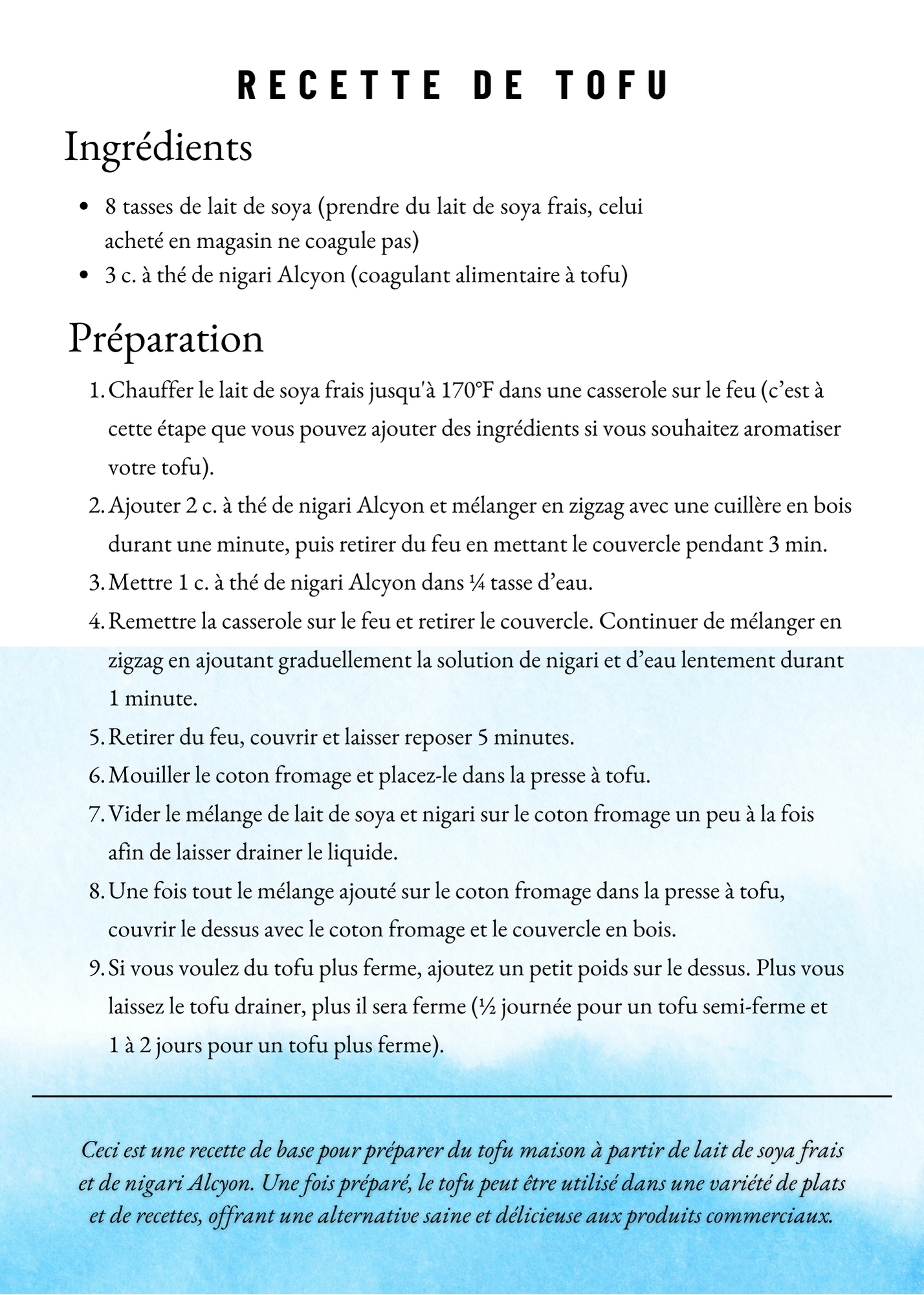 Nigari - Ensemble de fabrication pour tofu